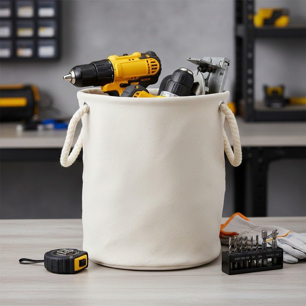 Amazon.co.jp: 電工バケツ ツールバッグ キャンバス 丸 工具入れ 道具